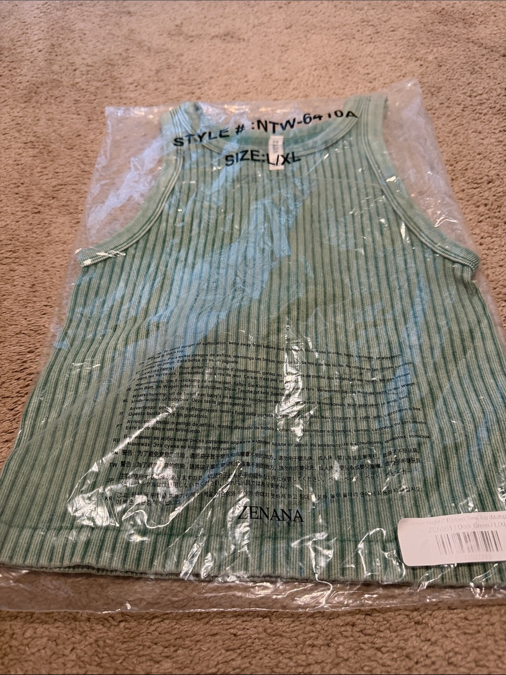Zenana Outfitters Girls Ribbed Tank Top in Mint Green